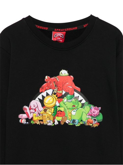 Felpa bambino Sprayground nera con stampa grafica Sprayground kids | SPY1537GBLKX